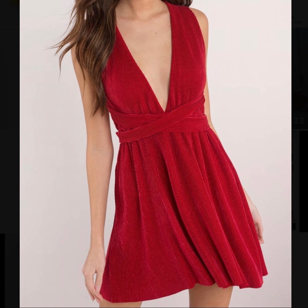 Tobi | Ribbed Satin Wrap Dress